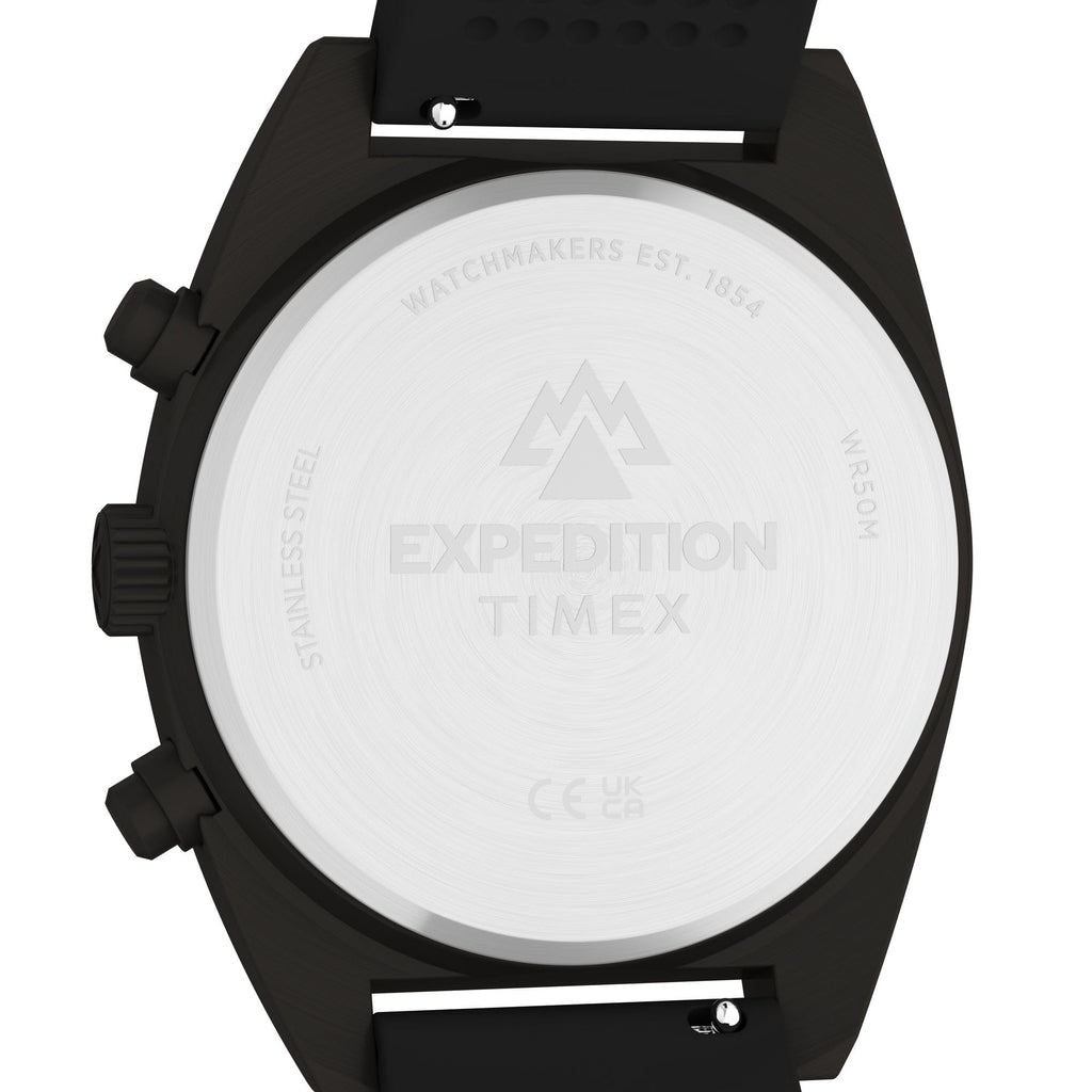 Men's Chronograph 41mm Watch Black Dial Gunmetal Case T3679