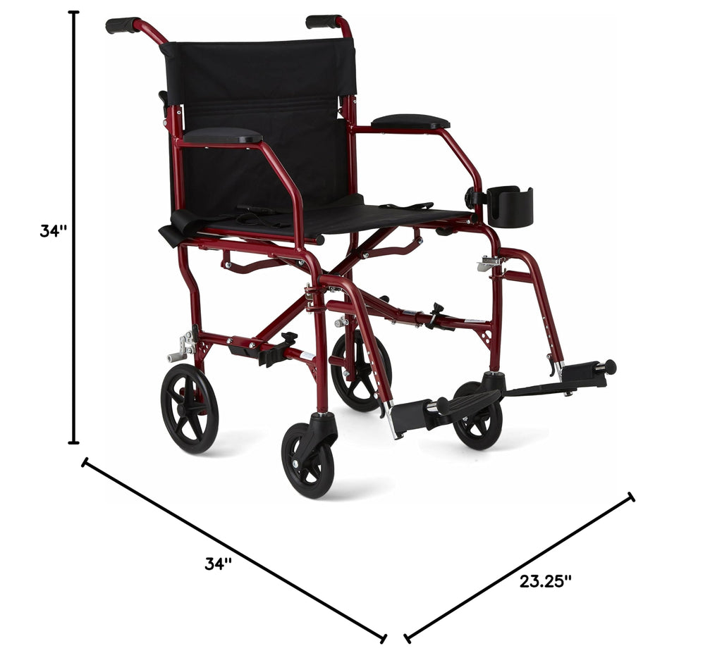 Ultra Lightweight Foldable Transport Wheelchair 19-Inch Seat N79198