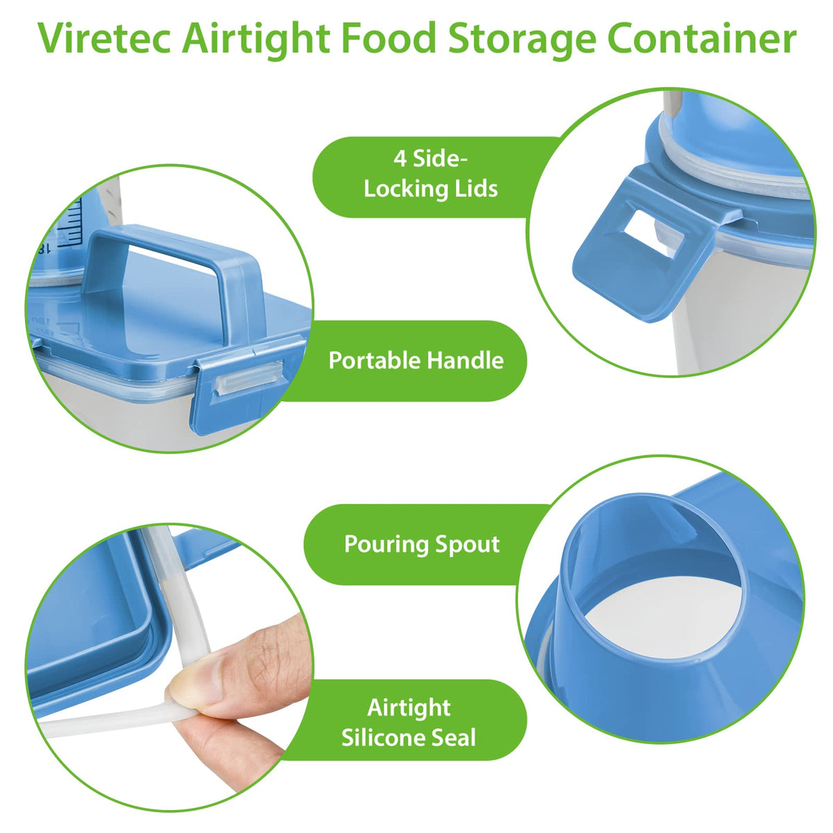 Airtight Rice Storage Container with Measuring Cup K487473