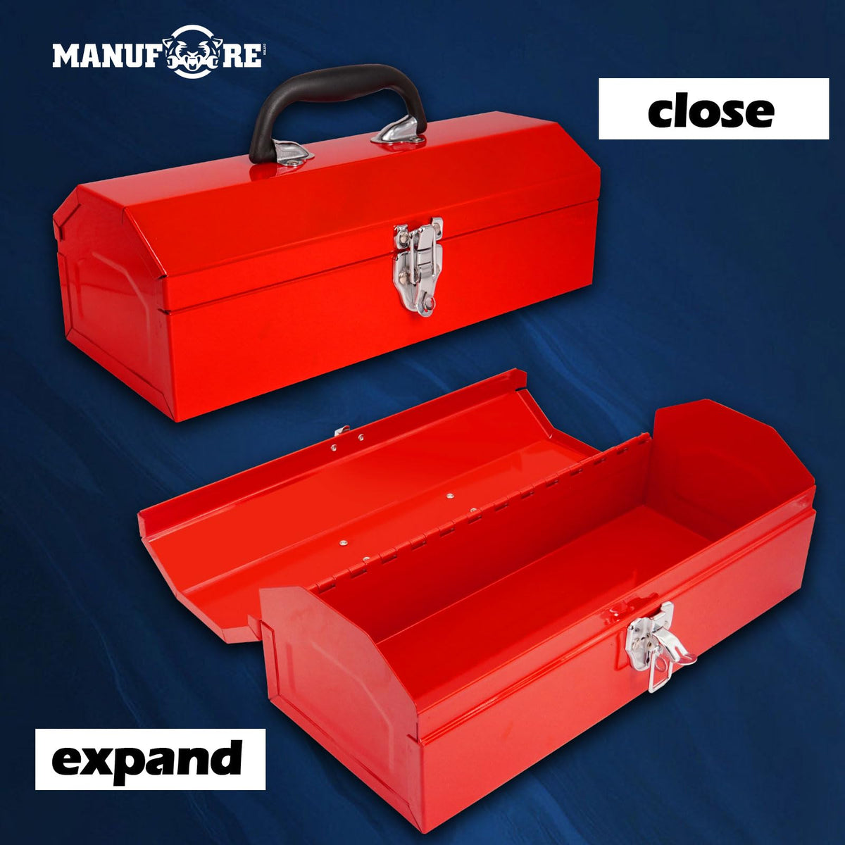 14" Metal Tool Box with Carry Handle B435832