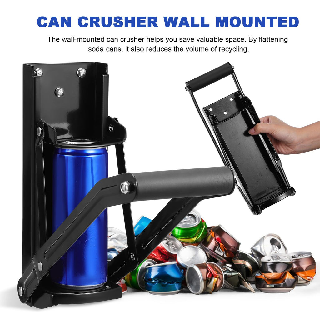 Wall Mounted Stainless Steel Can Crusher with Bottle Opener W7238