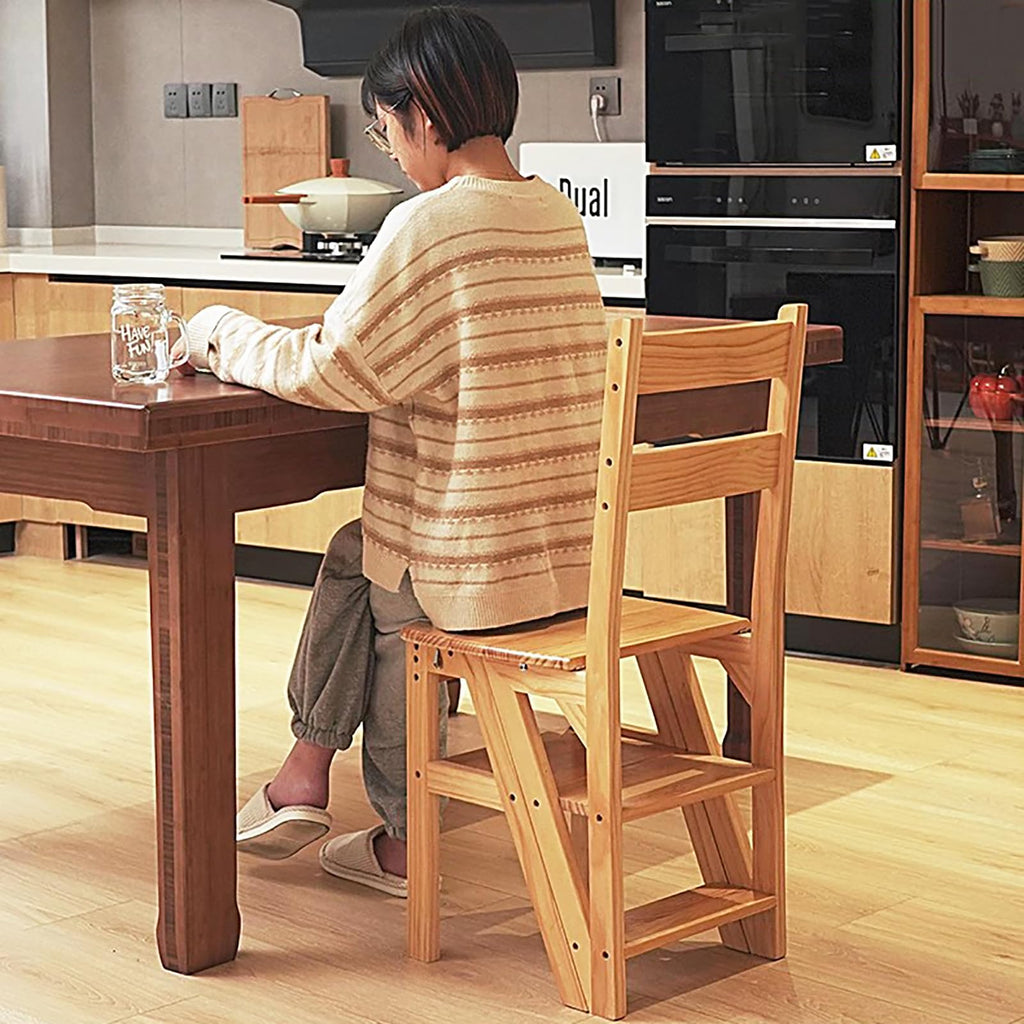 Solid Wood Folding Ladder Chair S5497