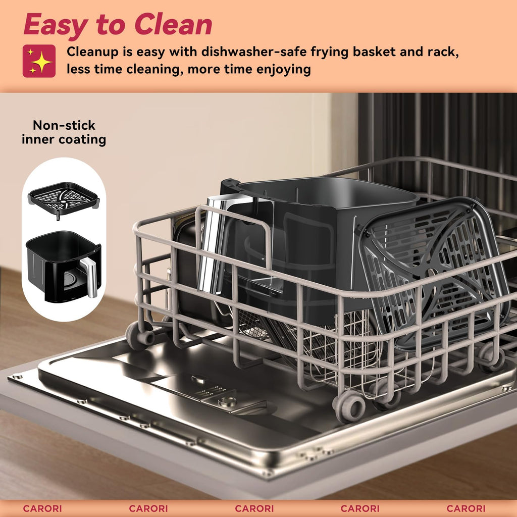 6Qt Air Fryer with Viewing Window, 12 Preset, Nonstick Dishwasher Safe Basket K518