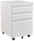 White 3 Drawer Metal File Cabinet with Lock I339075