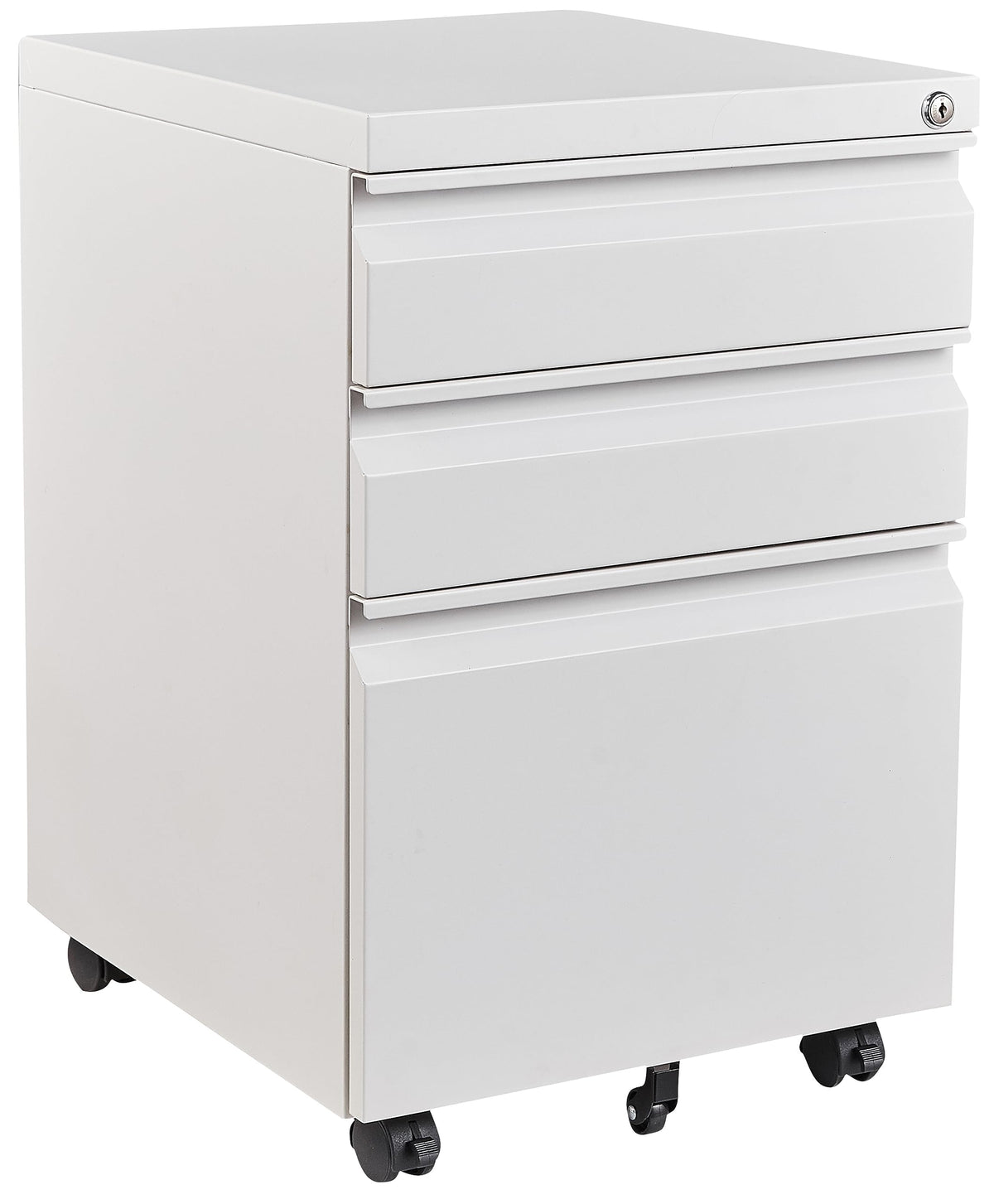 White 3 Drawer Metal File Cabinet with Lock I339075