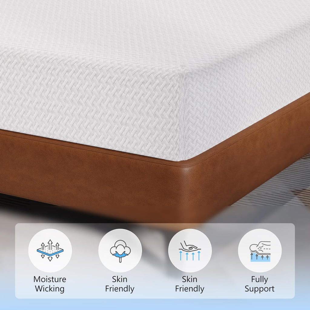 6 Inch Green Tea Cooling Gel Memory Foam Twin Mattress K4632