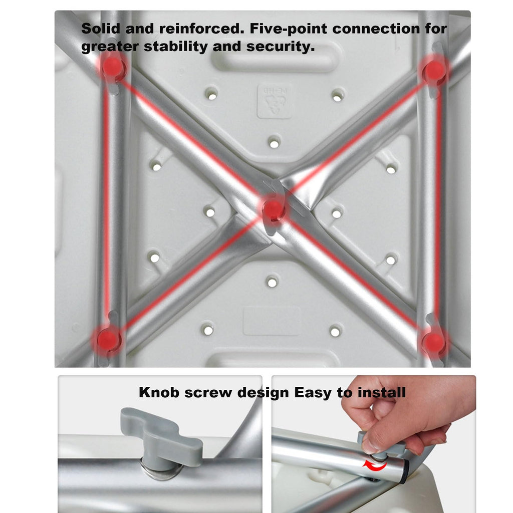 Heavy Duty Shower Chair with Arms Back Padded Adjustable Non-Slip N5005