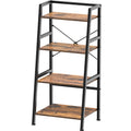 4-Tier Industrial Bookshelf with Steel Frame S366