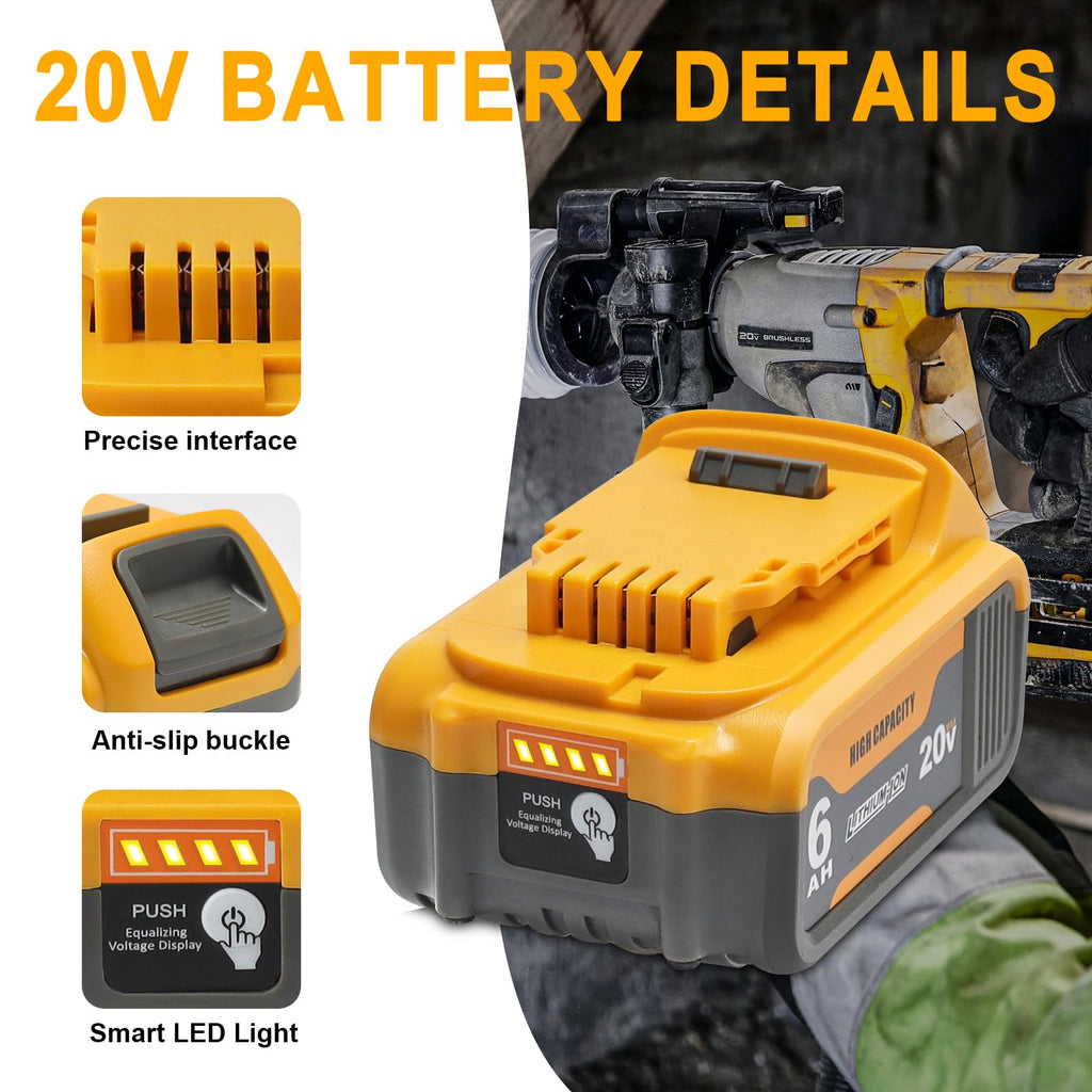 2 Pack 20V 6Ah Replacement Battery A30949