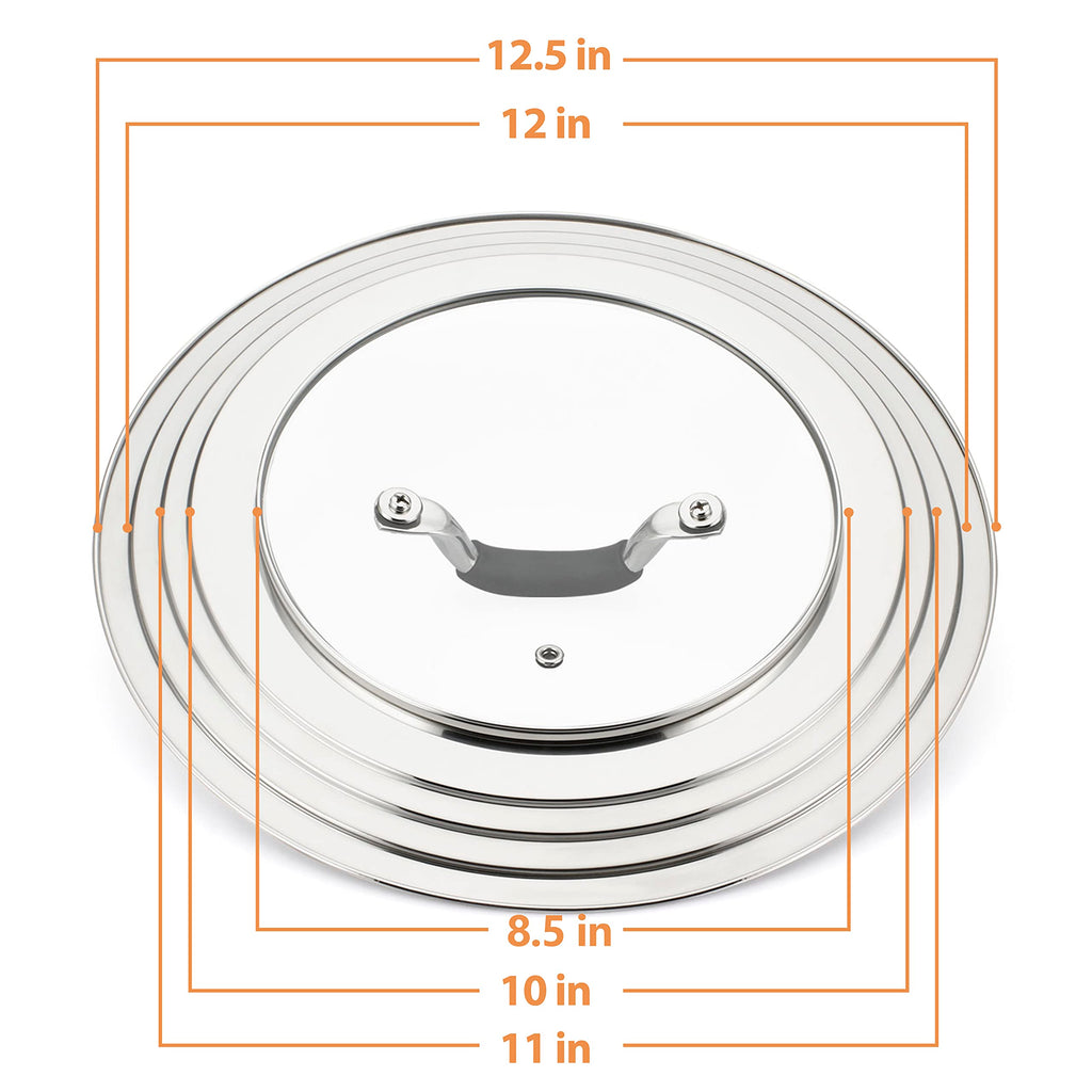Stainless Steel Universal Lid for Pans Pots Fits 8.25 9 10 11 12 Inch N699