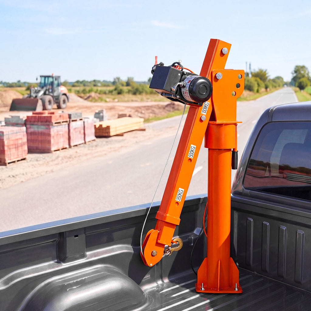 Electric Truck Crane with 12V Electric Winch and 360° Rotating Telescopic Boom G12191