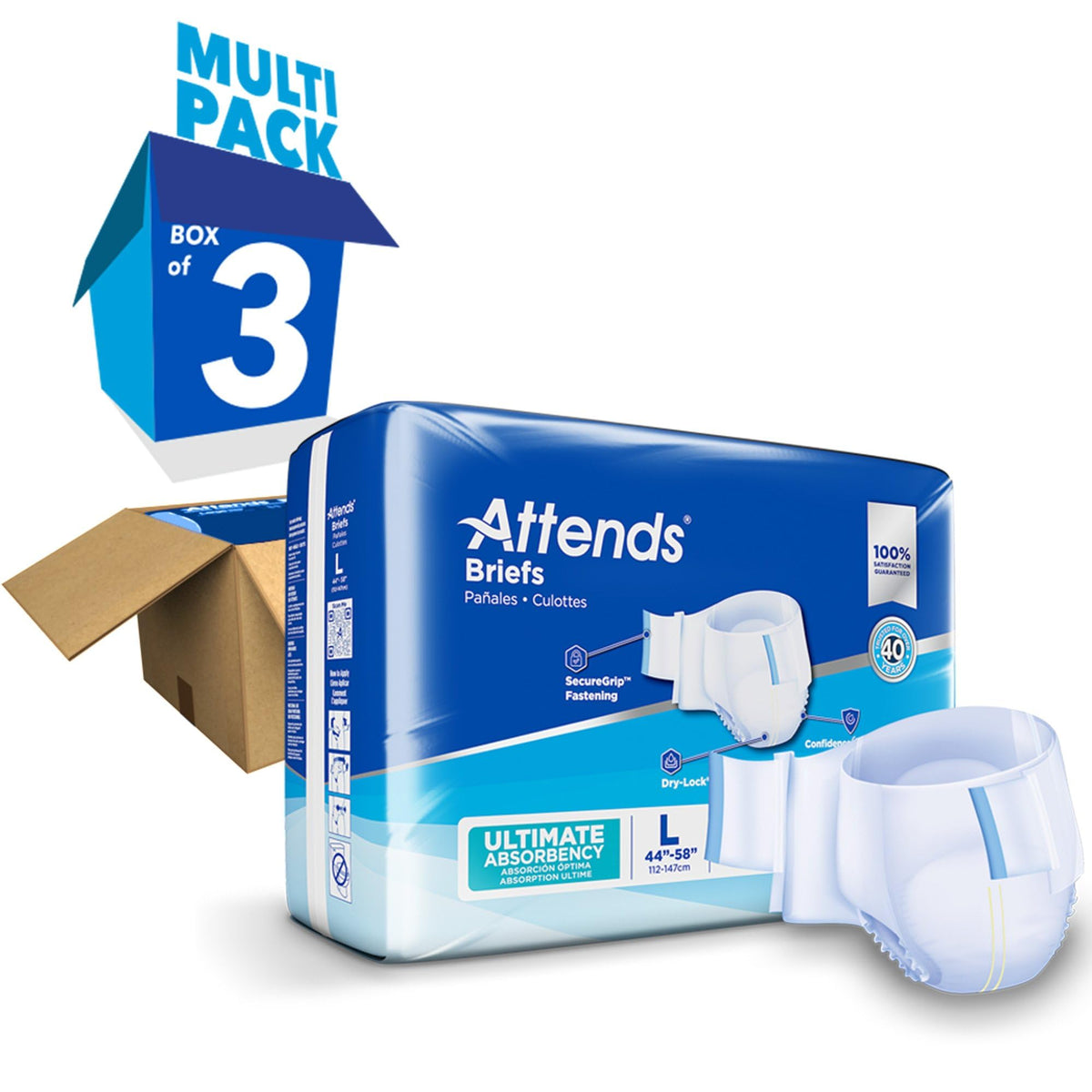 Large Ultimate Absorbency Adult Incontinence Briefs 72ct W494171