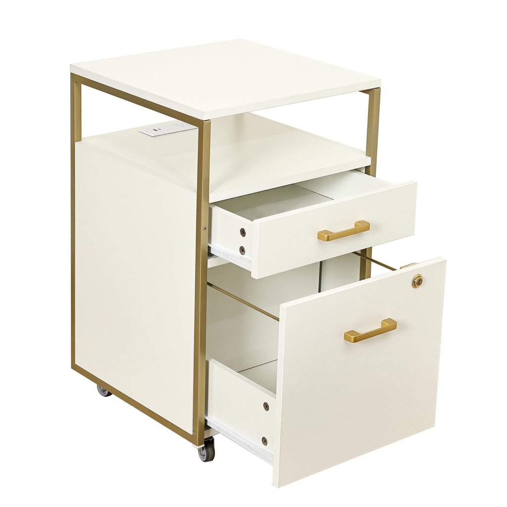 2 Drawer Rolling File Cabinet with Lock Q6371