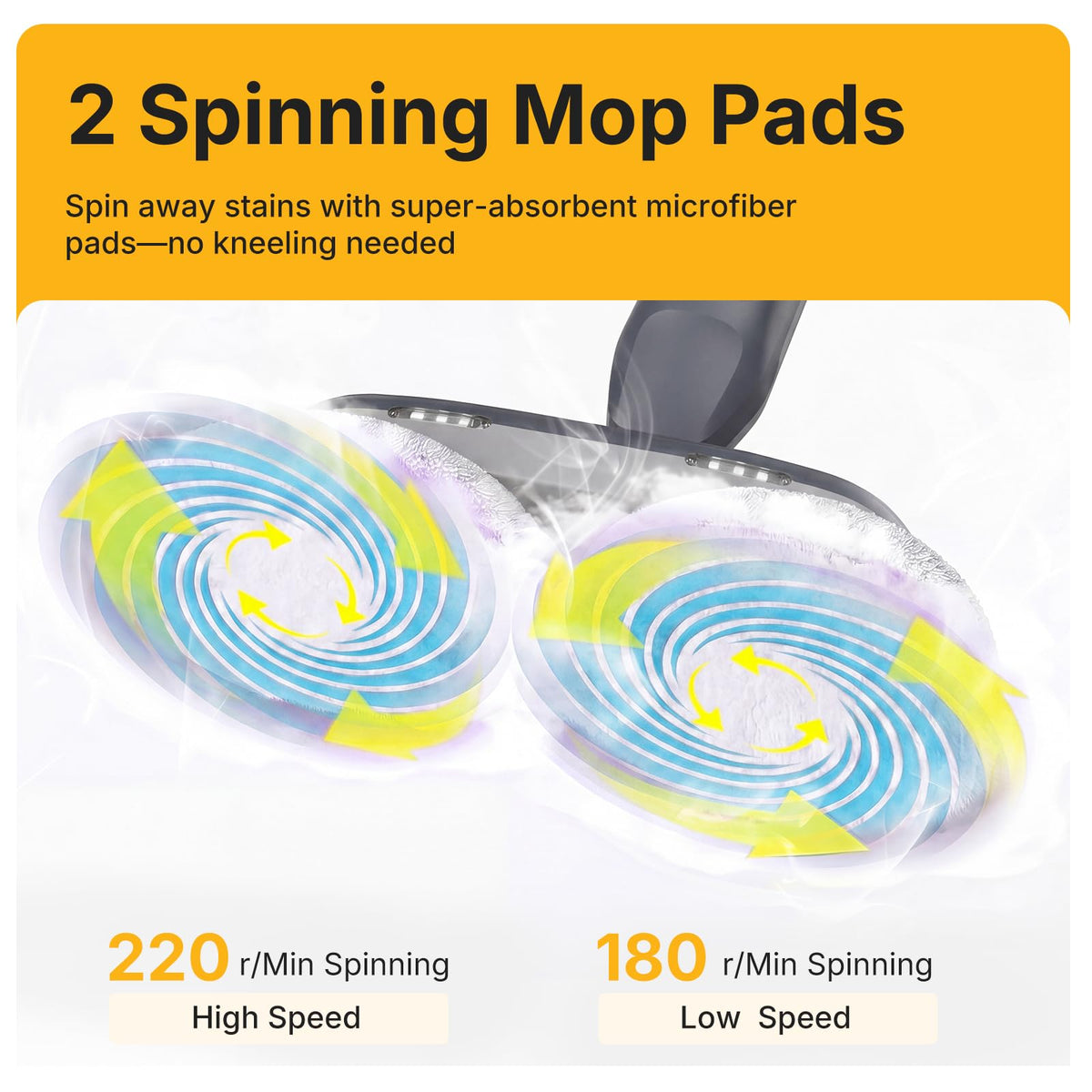 Dual Rotating Scrub & Steam Mop I880132