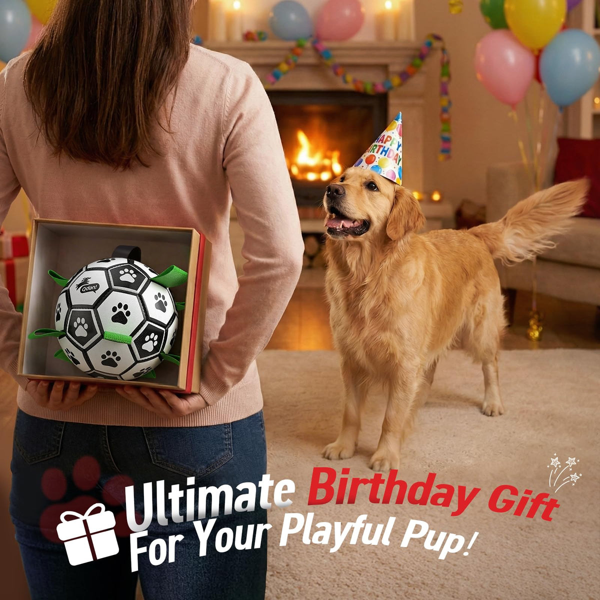 6 Inch Dog Soccer Ball with Straps N55784