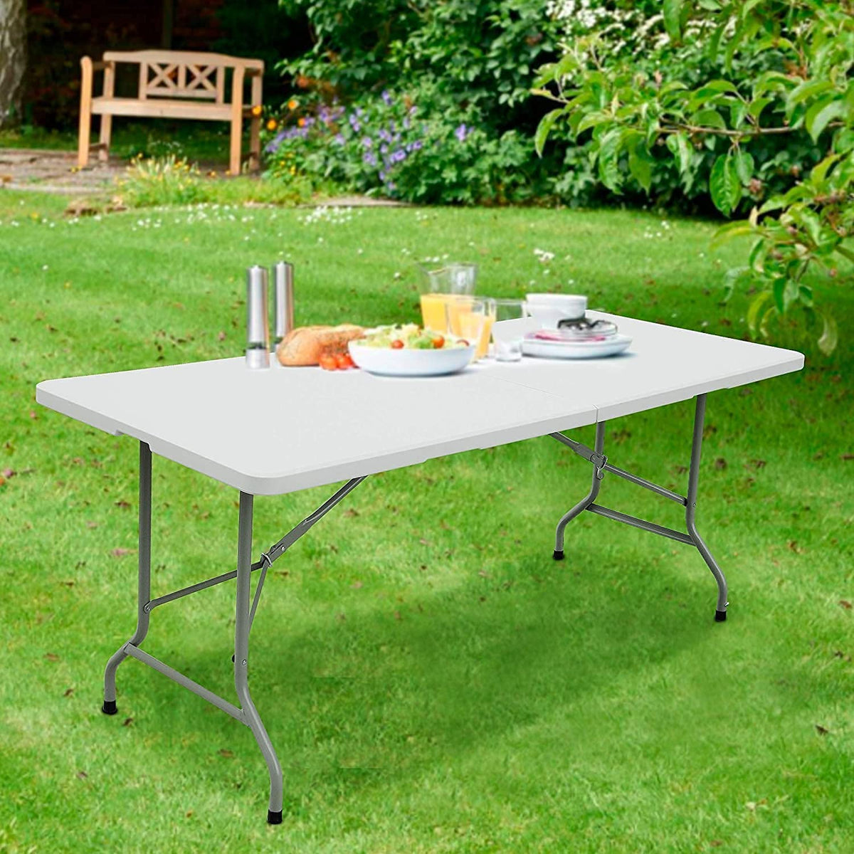 6ft White Plastic Folding Table B7882