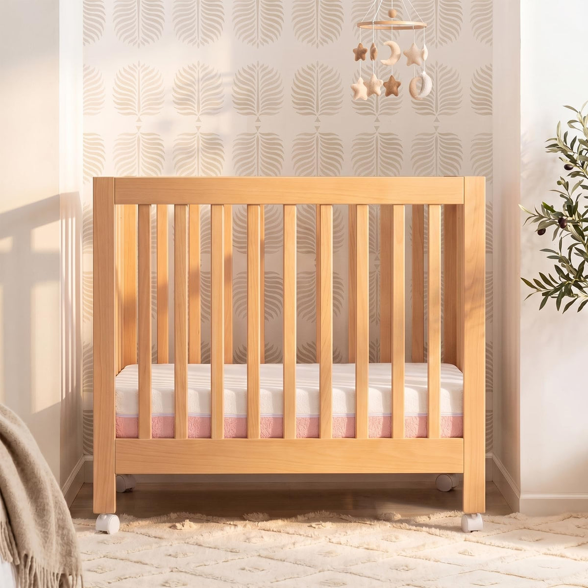 Mini Crib Mattress 2-Stage Firmness 38x24x4 Inch N7871