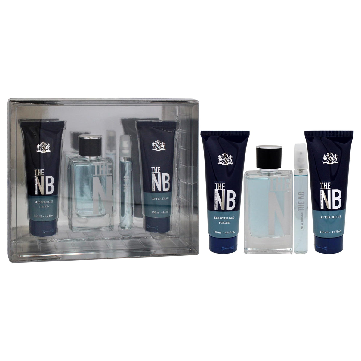 4 Pieces Eau de Toilette Spray Shower Gel After Shave Balm Gift Set S474