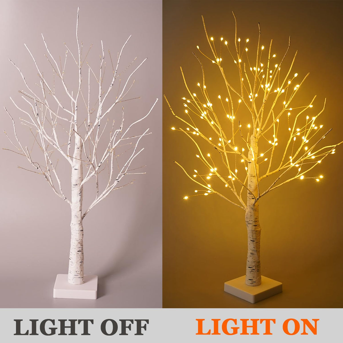 24" 2FT White Birch Tree with 144 LED Lights C811750