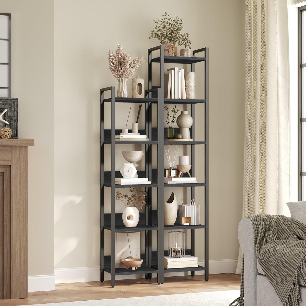 5-Tier Black Bookshelf X297