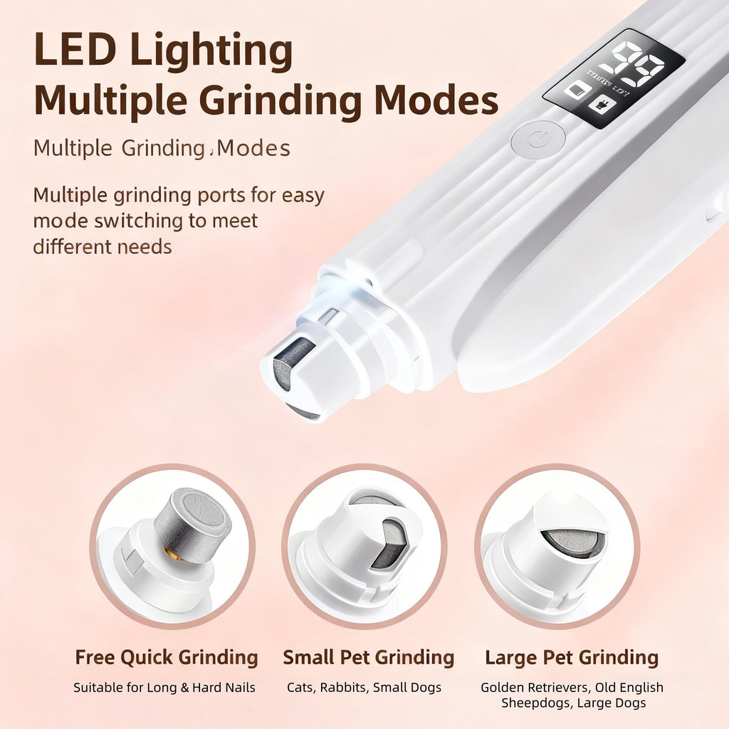 2-in-1 Dog Cat Nail Clipper Grinder with LED Light B681223