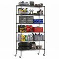 Black Adjustable Metal Wire Shelving Unit V67948