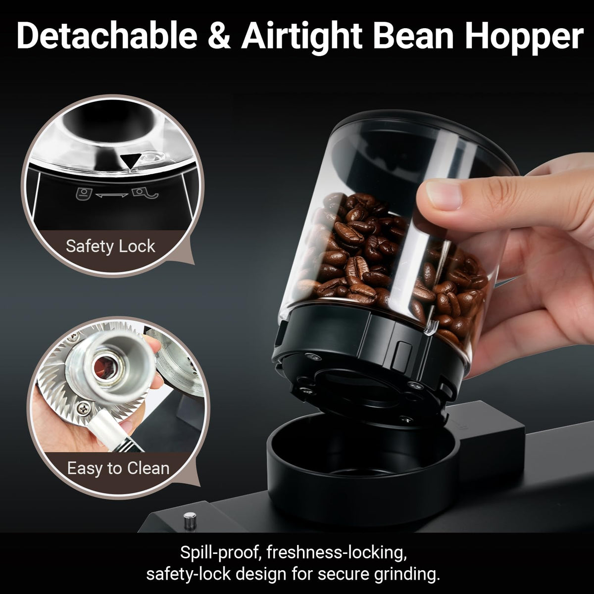 64mm Flat Burr Coffee Grinder with 35 Grind Settings D47192