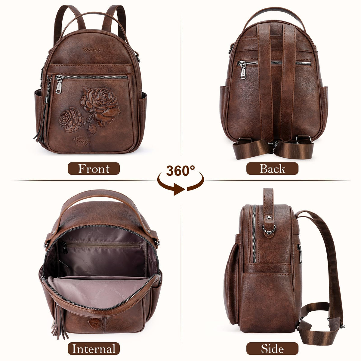 Vegan Leather Mini Backpack Purse G80622