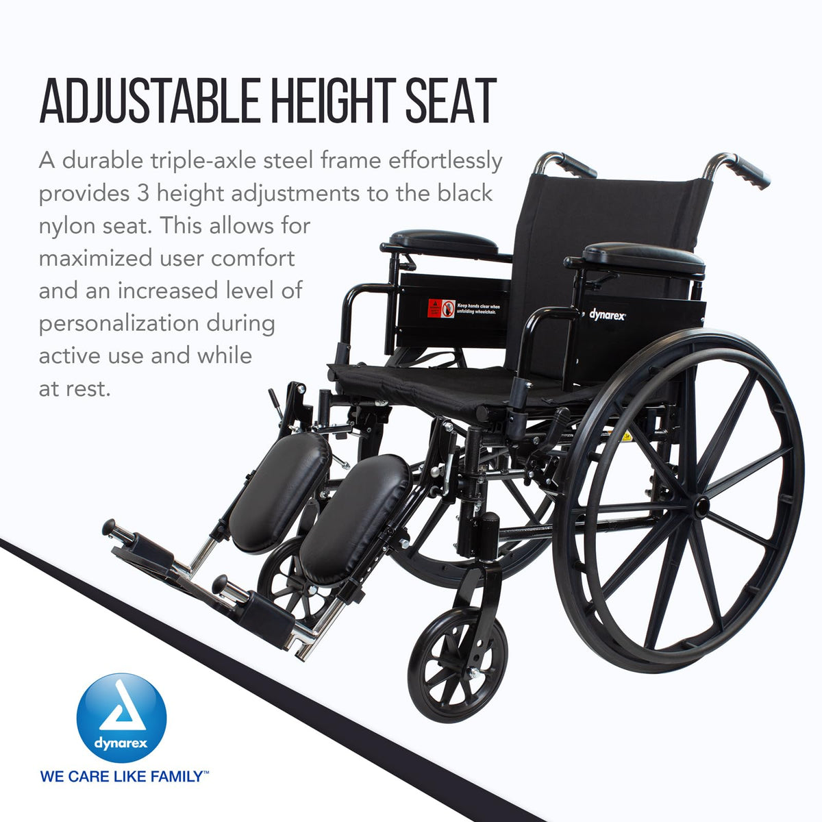 Black Nylon Wheelchair with Elevated Leg Rest M992004