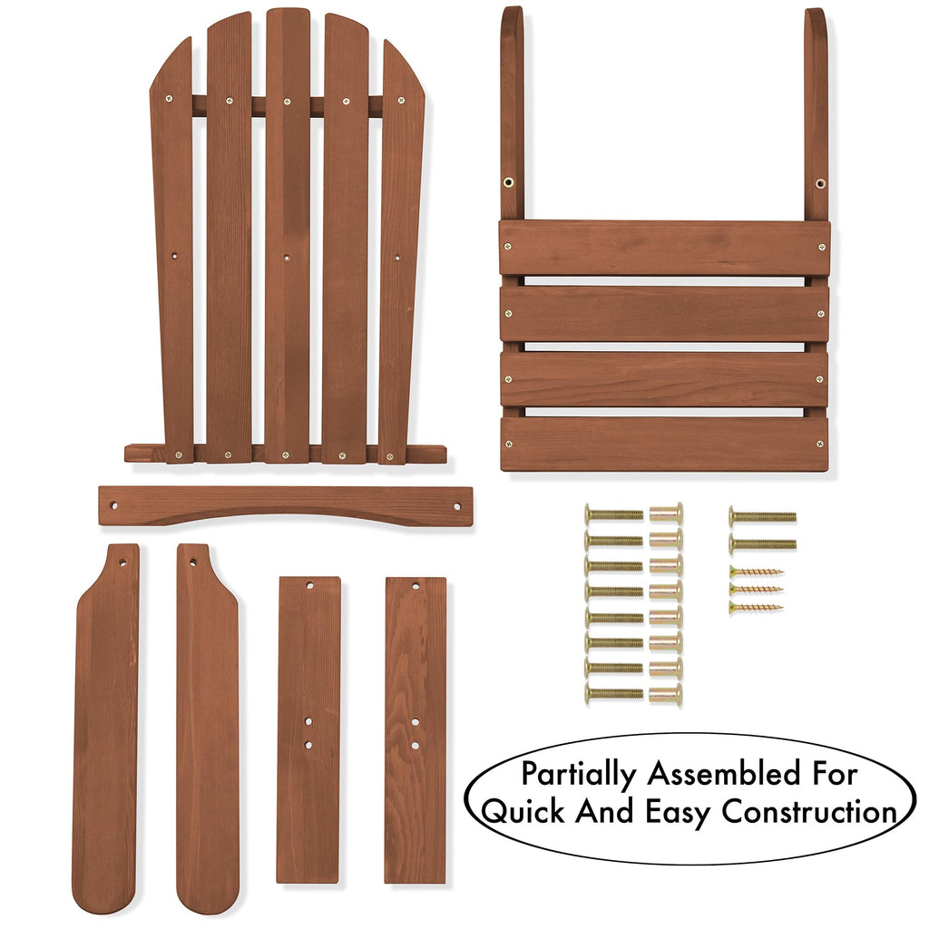Espresso Cedar Wood Children's Adirondack Chair G649236