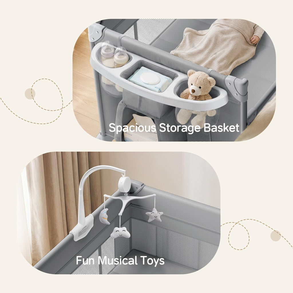 4 in 1 Grey Baby Bassinet Z264145