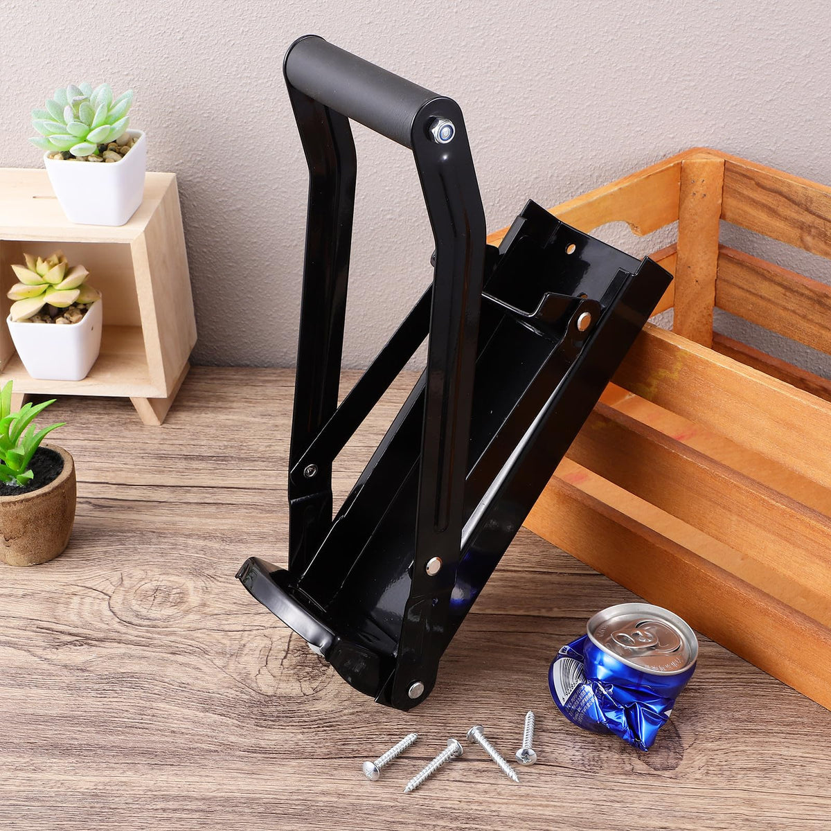 Wall Mounted Stainless Steel Can Crusher with Bottle Opener W7238