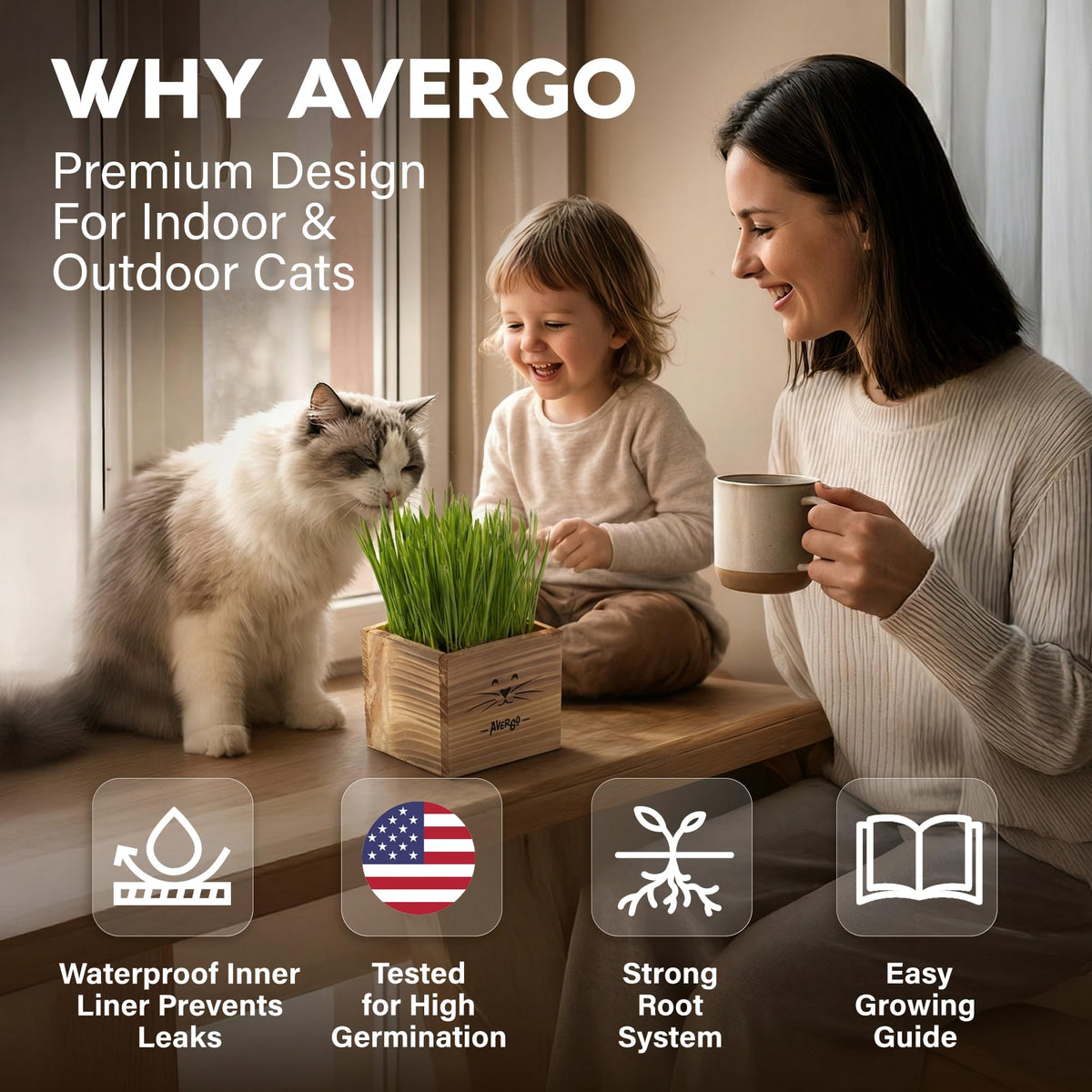 Cat Grass Kit with 2 Seed Packets B119