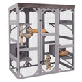 Outdoor Catio Cat Enclosure with 7 Platforms Grey J881