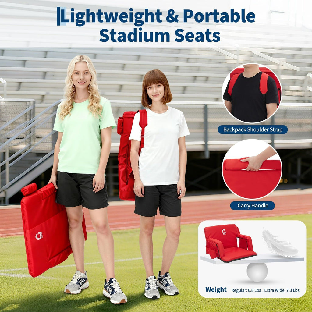 2 PCS Portable Folding Stadium Bleacher Chair O84024