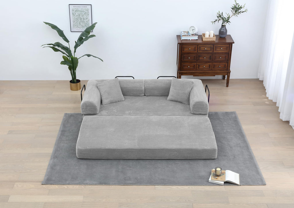 Light Gray Convertible Sleeper Sofa C812