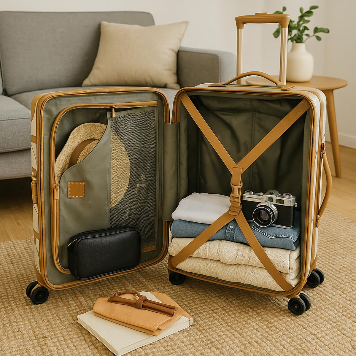 Vintage 20-Inch Hardside Carry-On Spinner Luggage U336