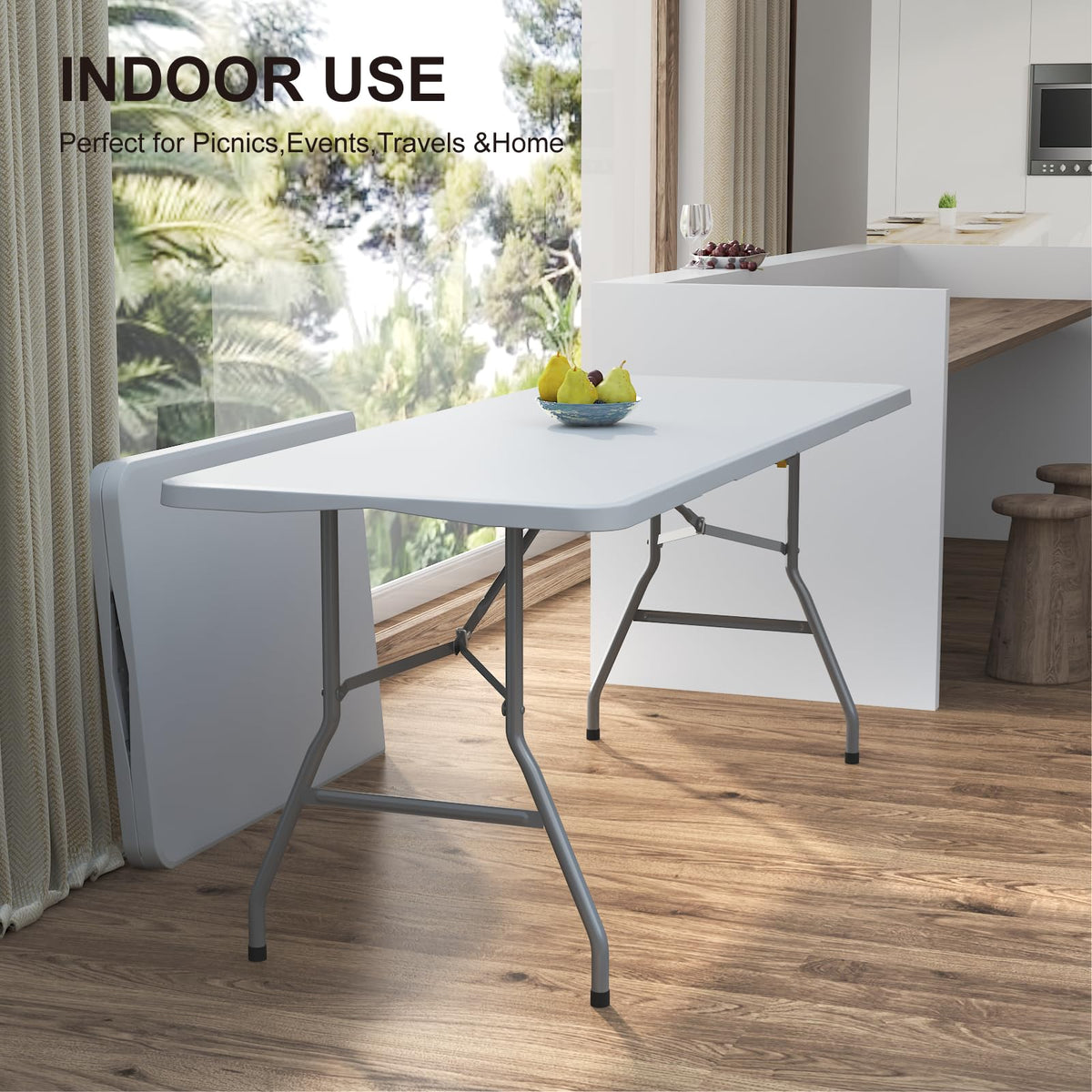6FT White Folding Table E407