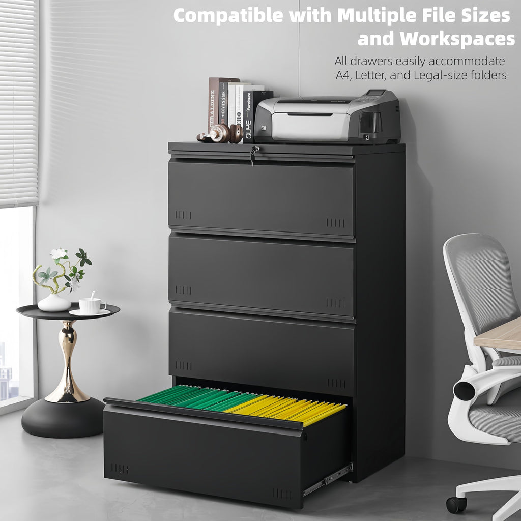 4 Drawer Metal File Cabinet with Lock E38488