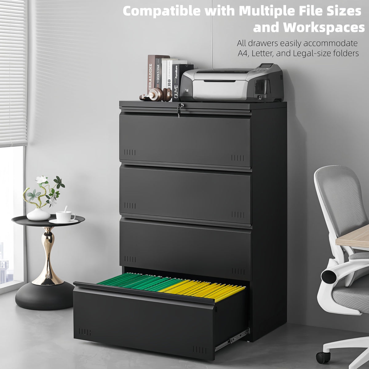 4 Drawer Metal File Cabinet with Lock E38488