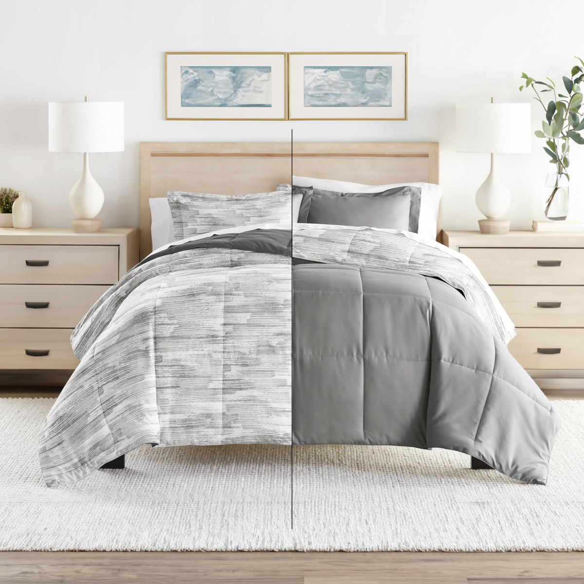 Reversible King Size 3 Piece Comforter Set P4845