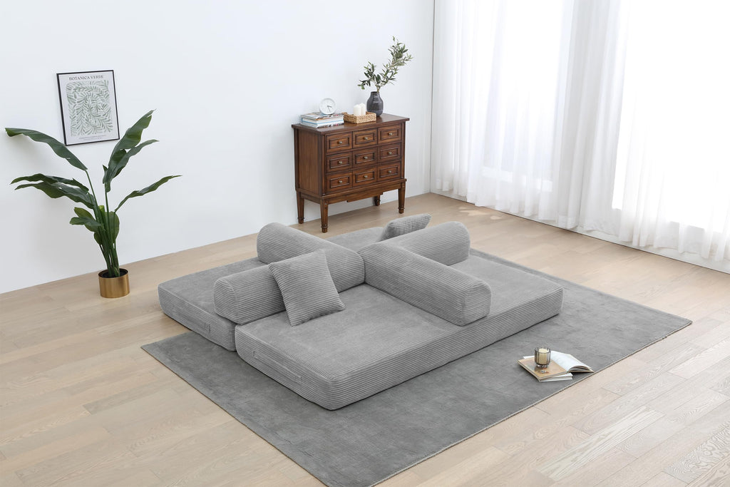 Light Gray Convertible Sleeper Sofa C812