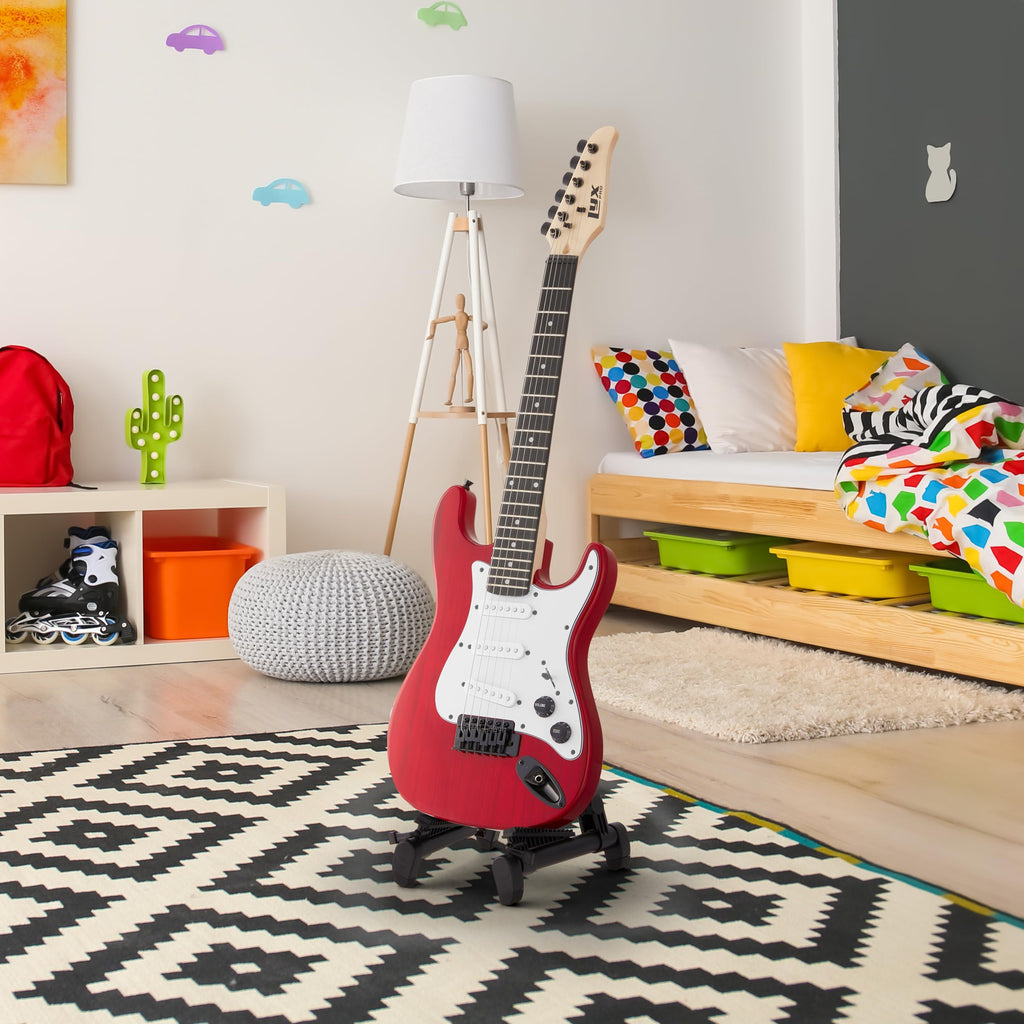 30” Electric Guitar Kit with Amp Cable, 6 Picks, Solid Wood Body, Red F409844