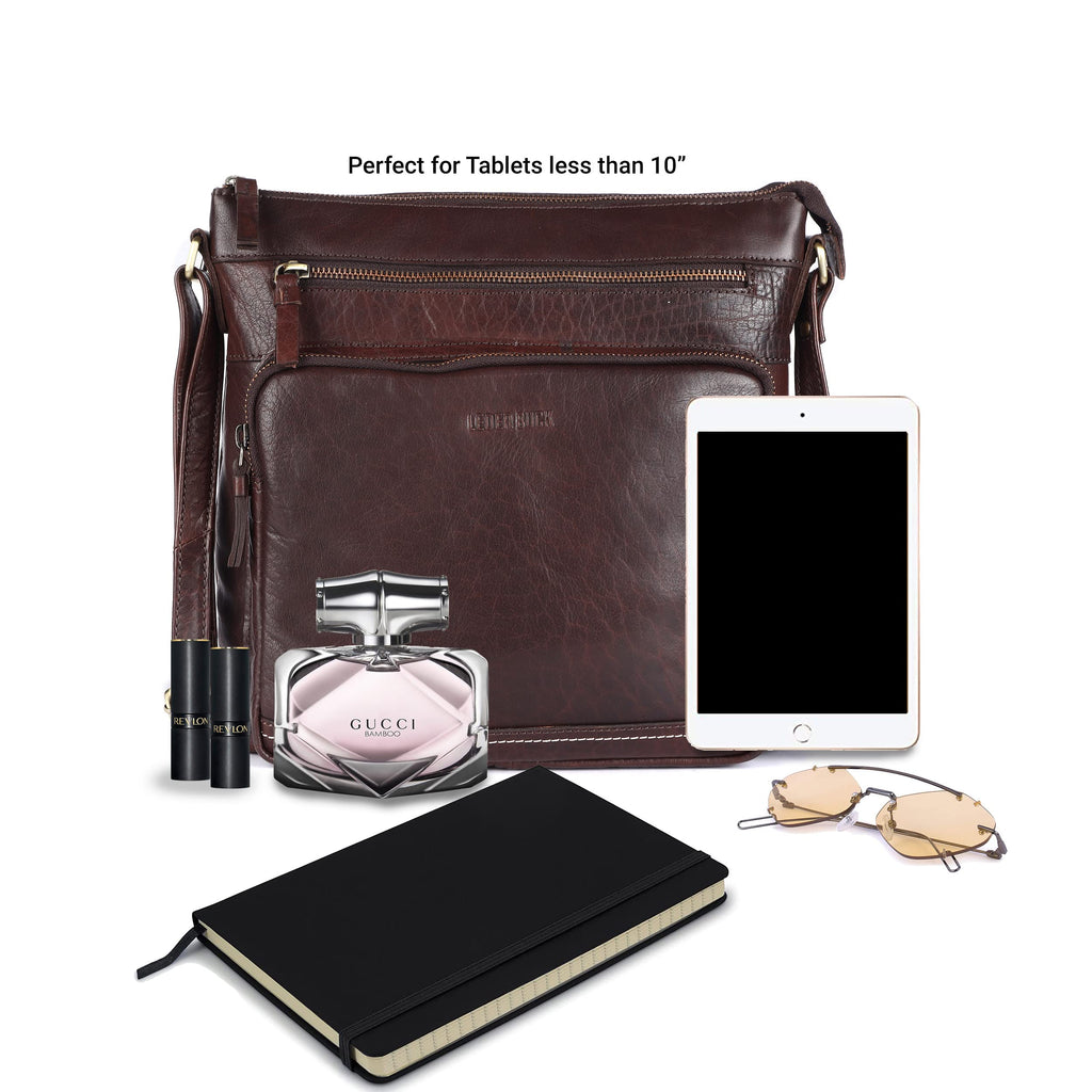Extra-Large Genuine Leather Crossbody Purse F162615