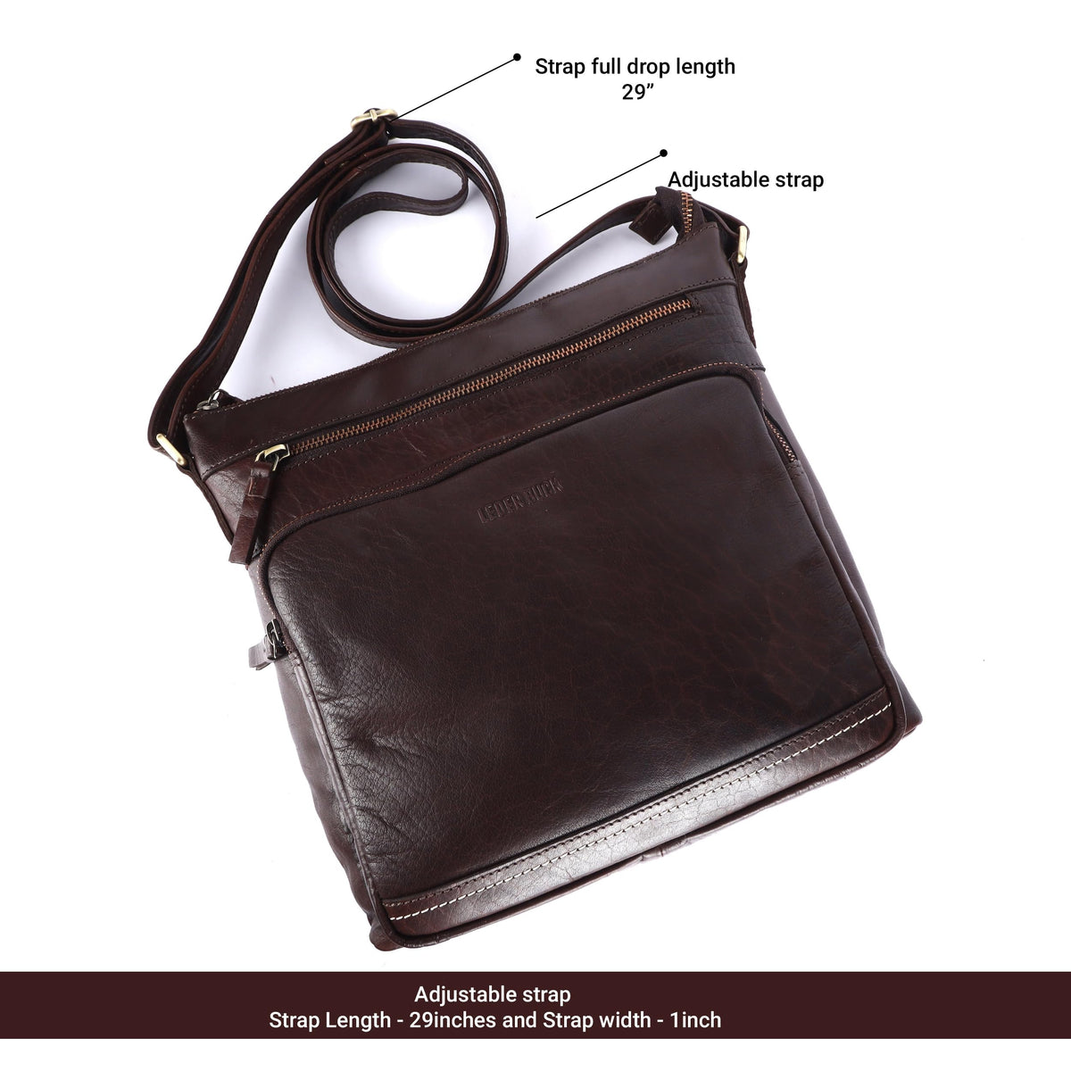 Extra-Large Genuine Leather Crossbody Purse F162615