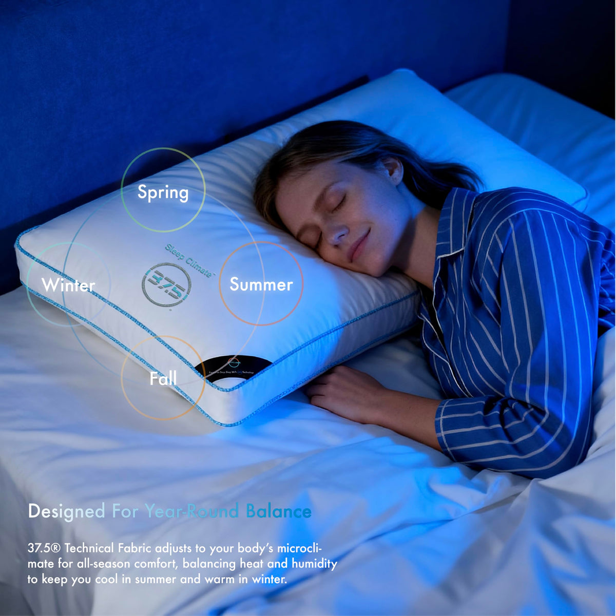 Temperature Regulating King Size Down Alternative Pillow with 2” Gusset Q2061