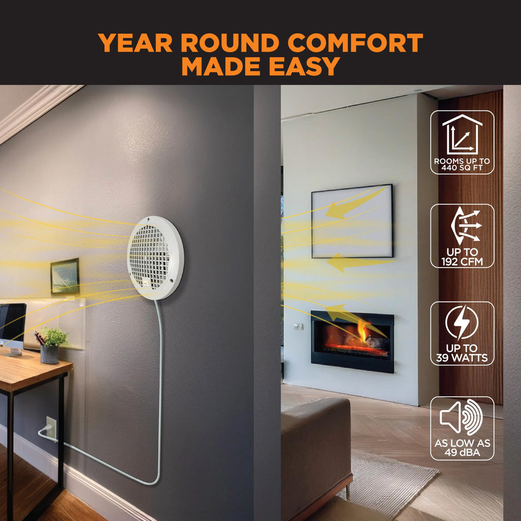 ThruWall Transfer Fan, 200-440 Sq Ft, 10-Ft Cord, 2-Speed D663843