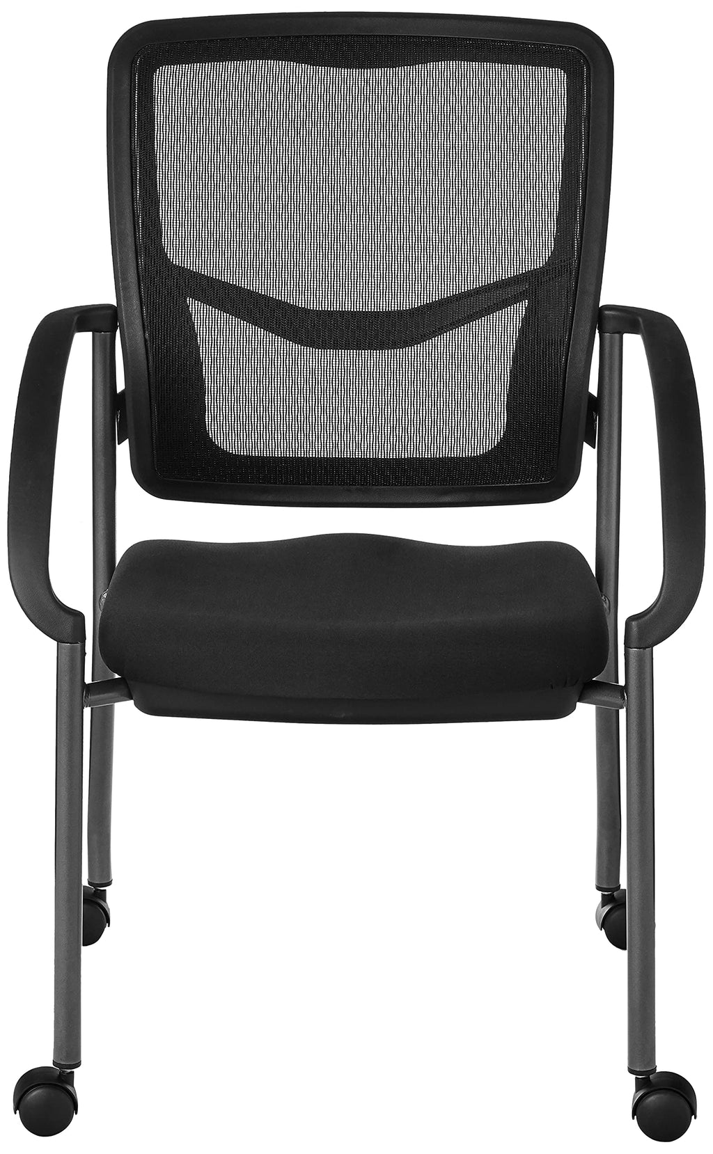 Stackable Visitor's Chair with Breathable Back and Rolling Casters I634