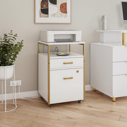 2 Drawer Rolling File Cabinet with Lock Q6371