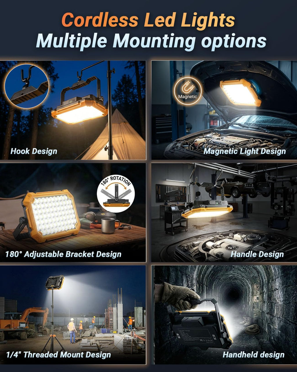 Rechargeable Magnetic LED Work Light B37652